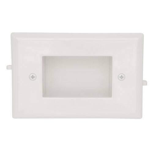 Plastic Wall Plate 1-Gang 1-Decorator/Rocker/1-Duplex White (1-Pack)