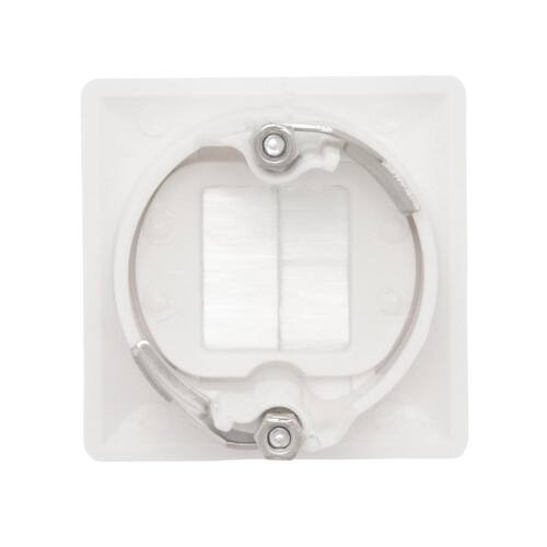 Wall Plate Plastic White 1-Gang Hole Saw Brush