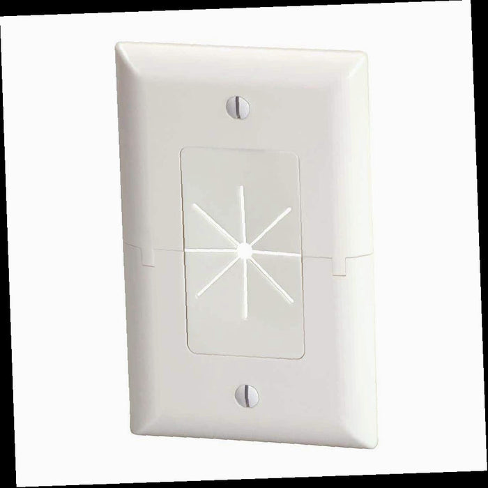 Outlet Wall Plate, White 1-Gang 1-Decorator/Rocker/1-Duplex Wall Plate (1-Pack)