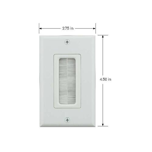 Wall Plate Plastic 1-Gang Brush White