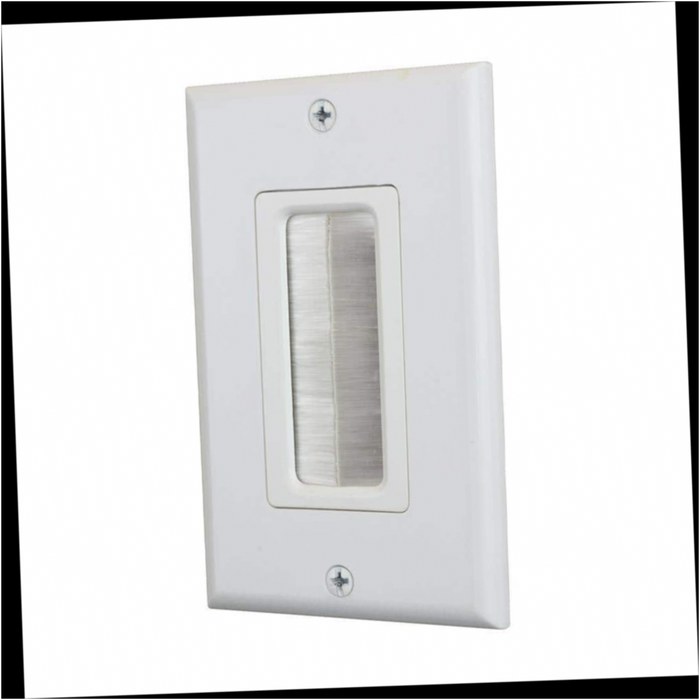 Wall Plate Plastic 1-Gang Brush White