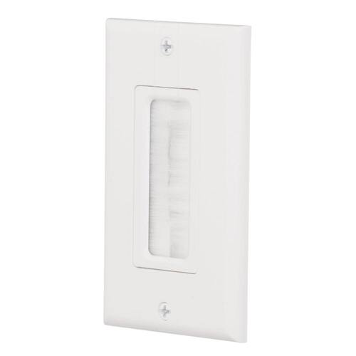 Wall Plate Plastic 1-Gang Brush White