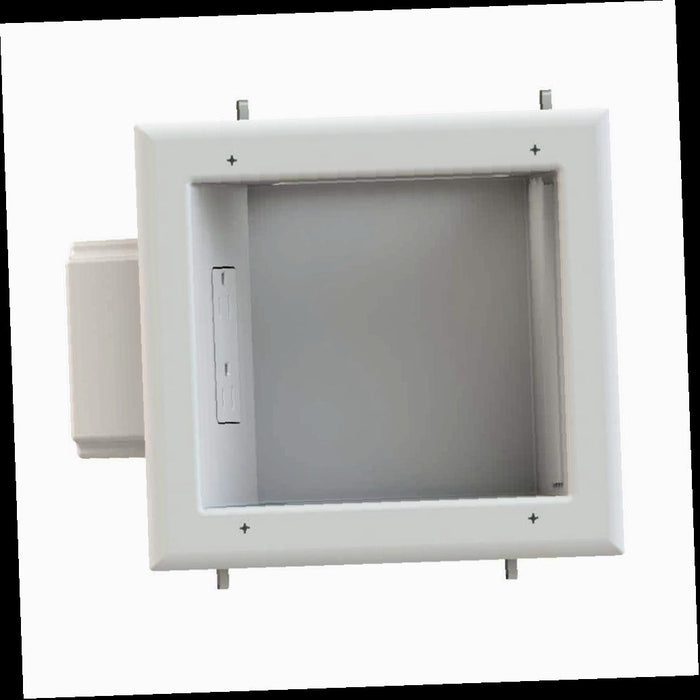 Outlet Wall Plate, White 1-Gang Cable Pass-Through Plastic Wall Plate TV Multimedia Recessed Box