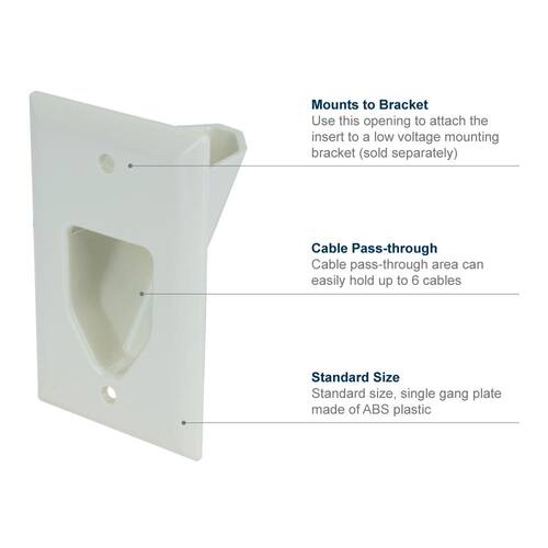 Wall Plate 1-Gang 1-Decorator/Rocker/1-Duplex Plastic White (1-Pack)