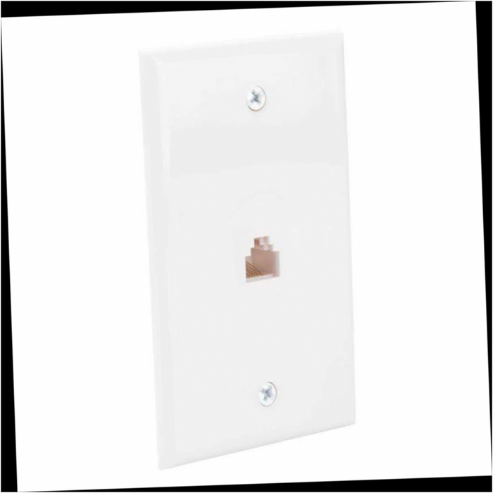 Ethernet Wall Plate 1-Gang White (1-Pack)