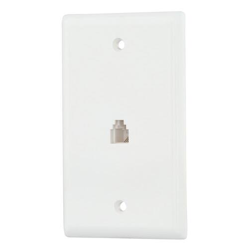 Wall Plate 1-Gang Phone Jack White (1-Pack)