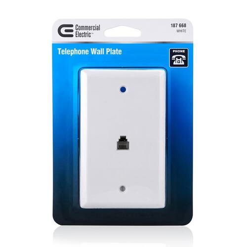 Wall Plate 1-Gang Phone Jack White (1-Pack)