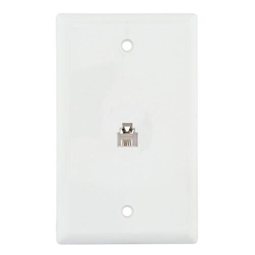 Wall Plate 1-Gang Phone Jack White (1-Pack)