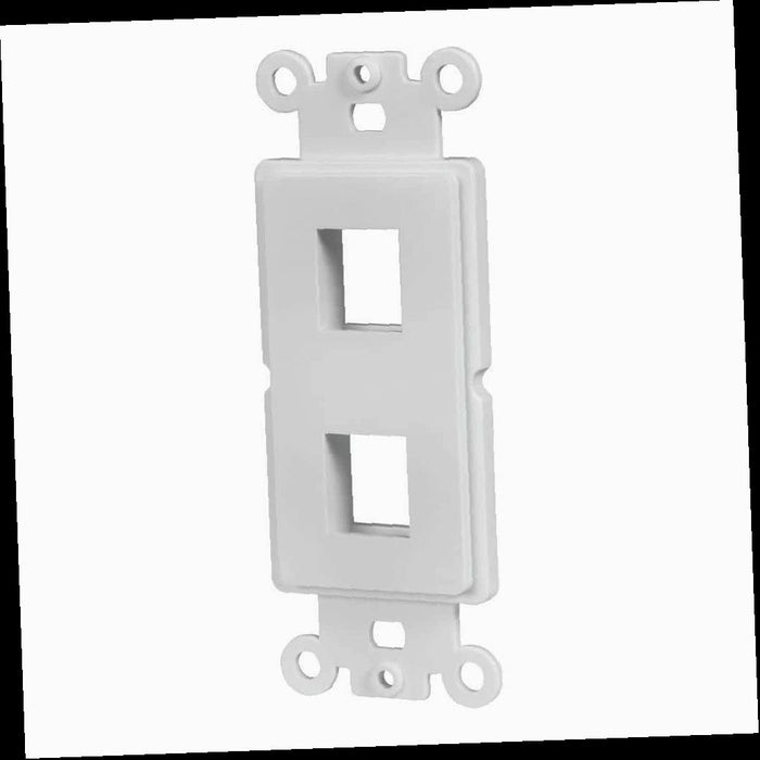 Outlet Wall Plate,, 2-Port Decor Data Wall Plate Insert - White