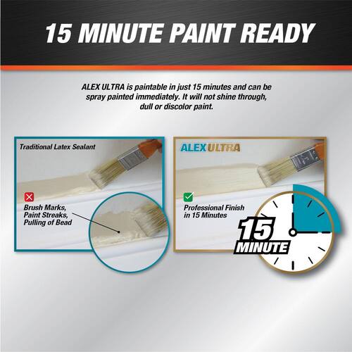 Anti-Shrink Sealant, Alex Ultra, Advanced, White, 10.1 oz.