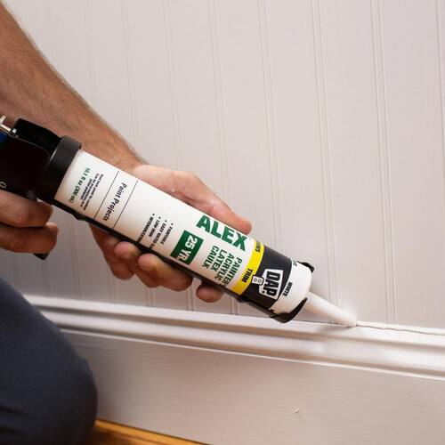 Acrylic Latex Caulk, All-Purpose, White, 10.1 oz., Alex Painter???s