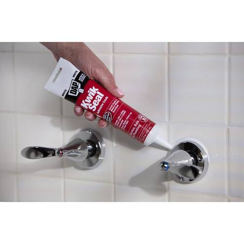 Adhesive Caulk, Kwik Seal, White, Kitchen and Bath, 5.5 oz.