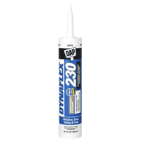 Elastomeric Sealant, Dynaflex 230, Premium, White, Exterior/Interior, Window, Door and Trim, 10.1 oz.