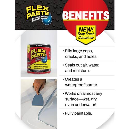 Multipurpose Sealant, Flex Paste, Interior/Exterior, White, 16 oz.