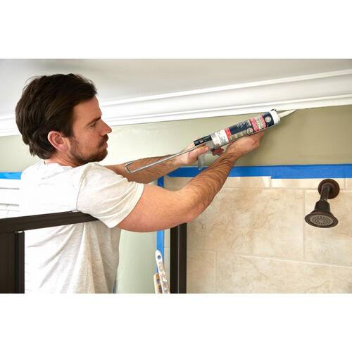 Supreme Silicone Caulk, Paintable, White, Kitchen and bath Sealant, 9.5 oz.