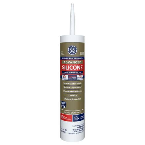 Silicone 2 Caulk, Advanced, Kitchen and Bath Sealant, White, 10.1 oz.