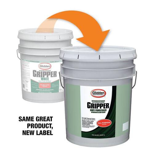 Interior/Exterior Primer and Sealer, Gripper White, 5 gal.