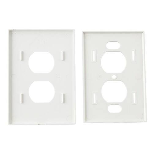 Wall Plate 1-Gang White Screwless Duplex Outlet Plastic (1-Pack)