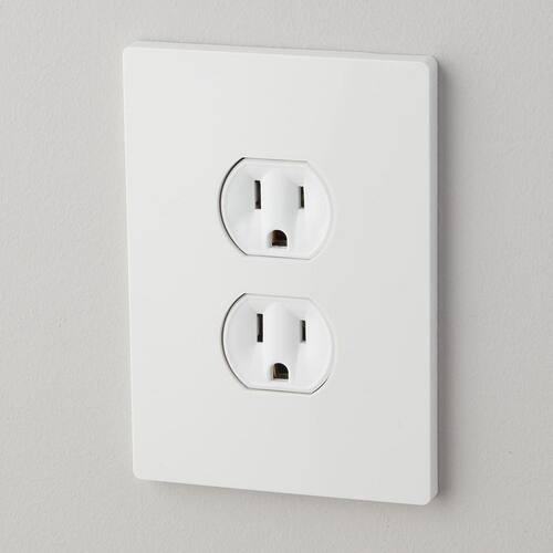 Wall Plate 1-Gang White Screwless Duplex Outlet Plastic (1-Pack)