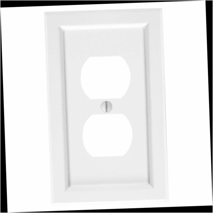 Wall Plate 1-Gang White Single Outlet Duplex BMC Compound Woodmore