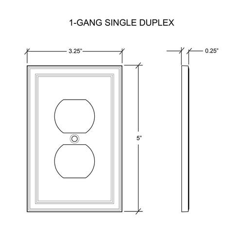 Outlet Wall Plate 1-Gang Bright White Insulated Duplex Stone (1-Pack)