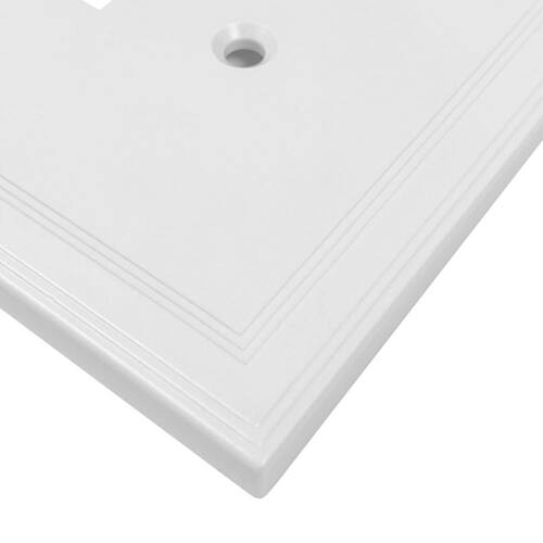 Outlet Wall Plate 1-Gang Bright White Insulated Duplex Stone (1-Pack)