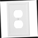 Outlet Wall Plate 1-Gang Bright White Insulated Duplex Stone (1-Pack)