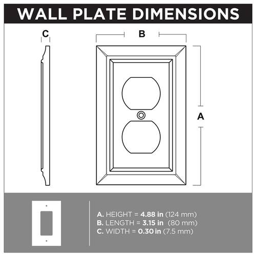 Wall Plate Single Duplex 1-Gang Derby White (1-Pack)