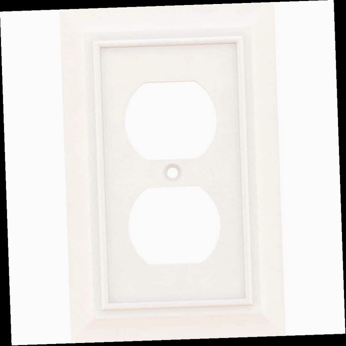 Outlet Wall Plate, Derby White 1-Gang Single Duplex Wall Plate (1-Pack)