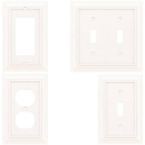 Wall Plate Single Duplex 1-Gang Derby White (1-Pack)