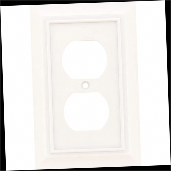 Wall Plate 1-Gang Single Duplex Architectural White (1-Pack)