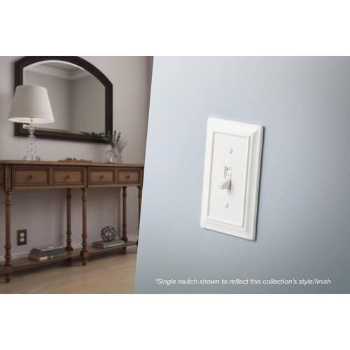 Wall Plate 1-Gang Single Duplex Architectural White (1-Pack)