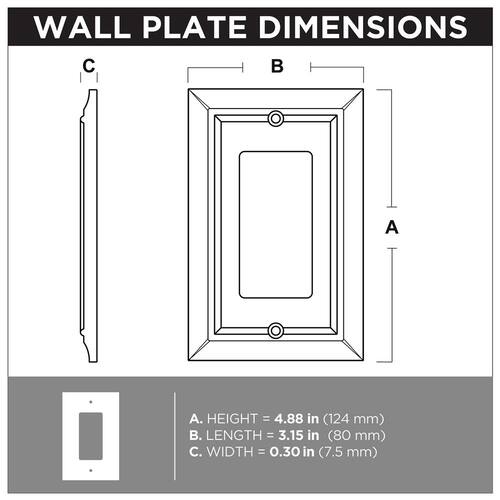 Wall Plate Single Rocker 1-Gang White (1-Pack)