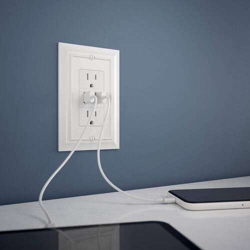 Wall Plate Single Rocker 1-Gang White (1-Pack)