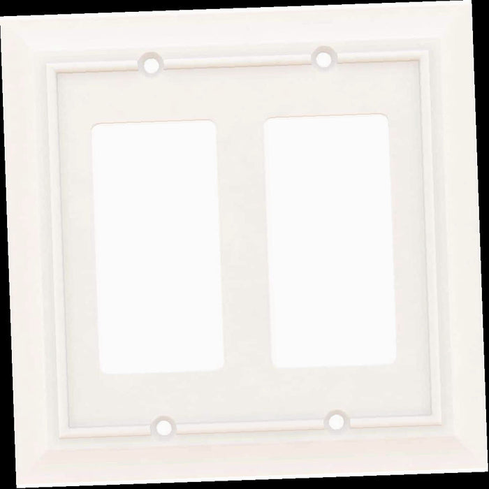 Outlet Wall Plate, Derby White 2-Gang Double Rocker Wall Plate (1-Pack)