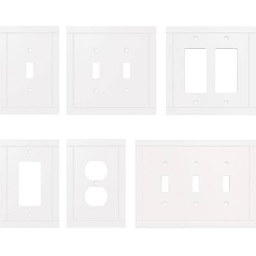 Wall Plate 1-Gang Decorator/Rocker Pure White Belfast