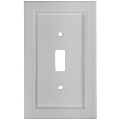 Wall Plate Toggle 1 Gang Wood - White Woodmore