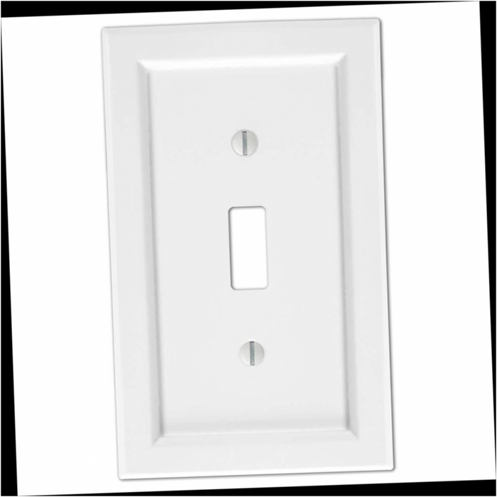 Wall Plate Toggle 1 Gang Wood - White Woodmore