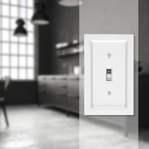 Wall Plate Toggle 1 Gang Wood - White Woodmore