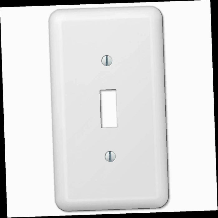 Outlet Wall Plate, Declan 1 Gang Toggle Steel Wall Plate - White