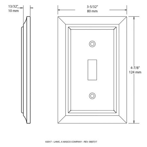 Wall Plate 1-Gang Toggle White (1-Pack)