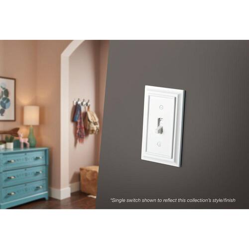 Wall Plate 1-Gang Toggle White (1-Pack)