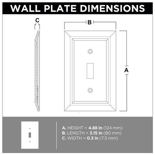 Switch Wall Plate Single 1-Gang White (1-Pack)