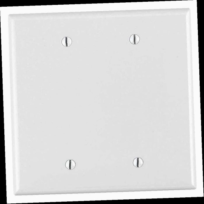 Outlet Wall Plate, White 2-Gang Blank Plate Wall Plate (1-Pack)
