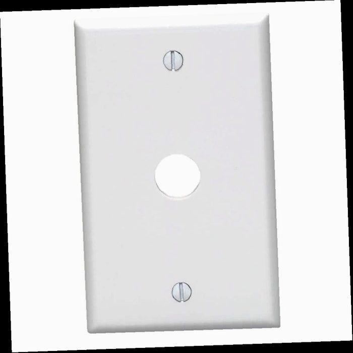 Outlet Wall Plate, 1-Gang 0.625 in. Hole Device Telephone/Cable Wall Plate, White