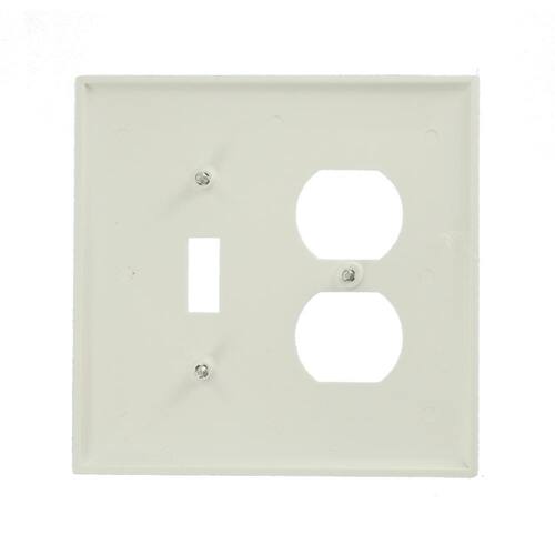 Wall Plate 2-Gang 1-Toggle/1-Duplex White (1-Pack)