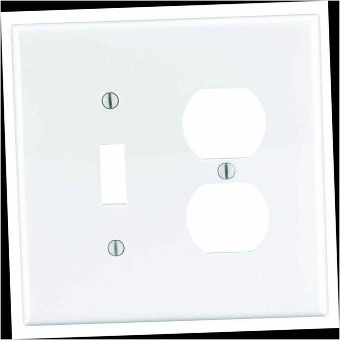 Wall Plate 2-Gang 1-Toggle/1-Duplex White (1-Pack)