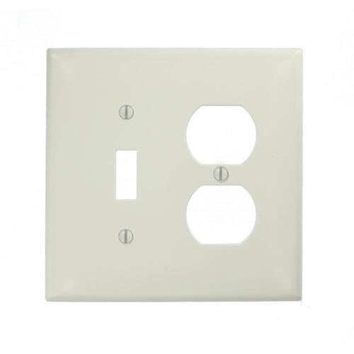 Wall Plate 2-Gang 1-Toggle/1-Duplex White (1-Pack)