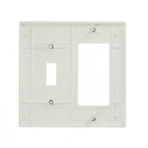 Wall Plate   2-Gang 1-Toggle/1-Decorator/Rocker White (1-Pack)