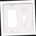 Wall Plate   2-Gang 1-Toggle/1-Decorator/Rocker White (1-Pack)